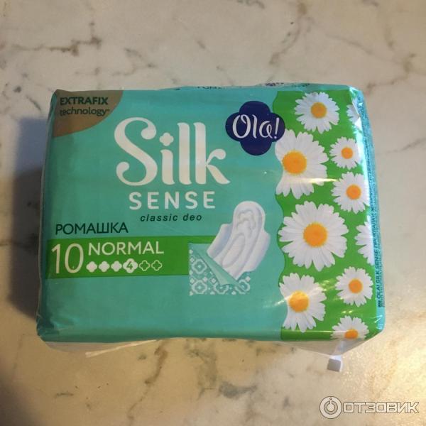 Прокладки Ola! Silk Sense CLASSIC WINGS SINGLES NORMAL толстые Ромашка фото