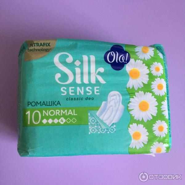 Прокладки Ola! Silk Sense CLASSIC WINGS SINGLES NORMAL толстые Ромашка фото