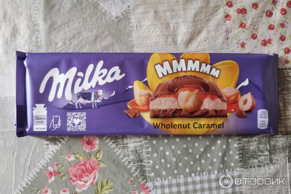 Шоколад Milka Wholenut Caramel Молочный с фундуком и карамелью 300г фото