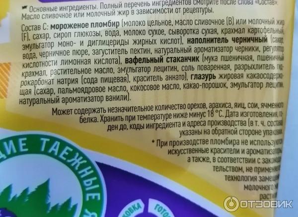 Мороженое пломбир с черничным наполнителем в вафельном стаканчике Золотой стандарт с таежной черникой фото