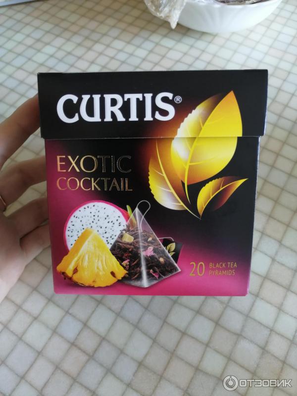 Чай Curtis Exotic Coctail черный листовой с добавками в пирамидках фото