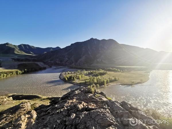 Место слияния Катуни и Чуи (Россия, Алтайский край) фото