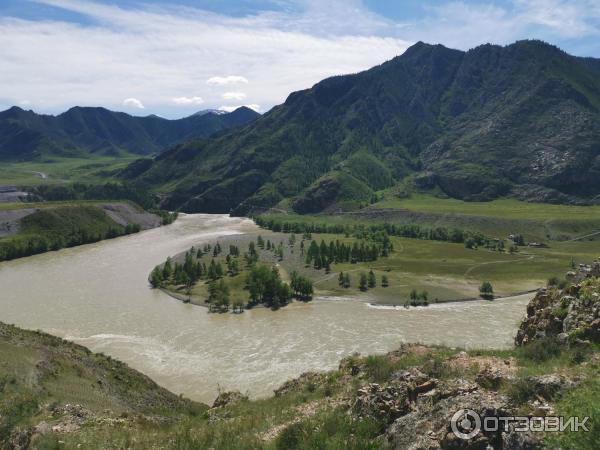 Место слияния Катуни и Чуи (Россия, Алтайский край) фото