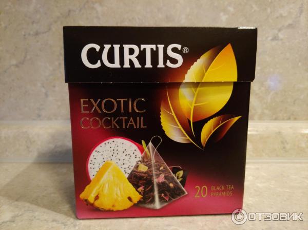 Чай Curtis Exotic Coctail черный листовой с добавками в пирамидках.