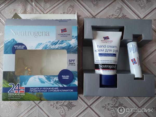 Косметический набор Neutrogena крем для рук и бальзам для губ фото