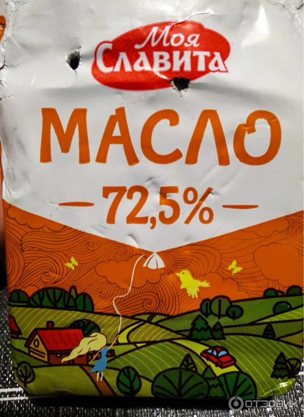 Масло сладко-сливочное несоленое Моя Славита Крестьянское 72,5% фото