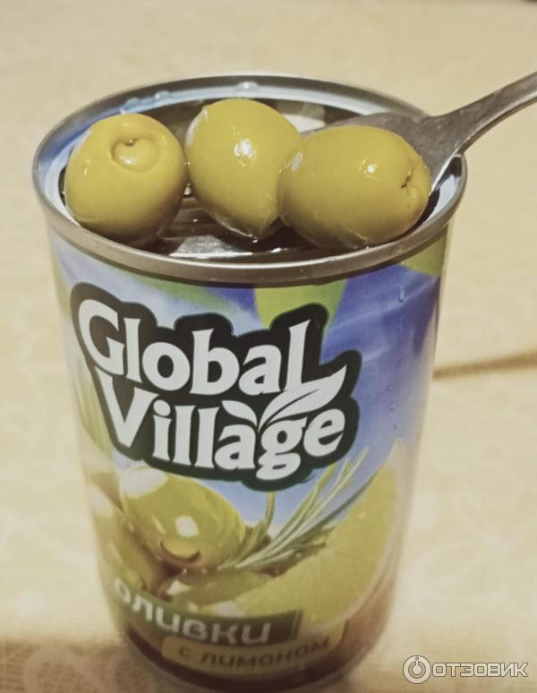 Оливки зеленые Global Village с лимоном