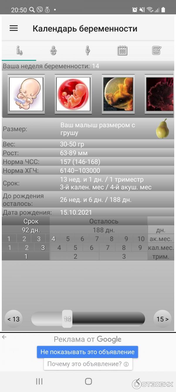 Отзыв о Календарь беременности - приложение для Android | Следим за  ьеременностью, как развивается малыш! Очень интересно
