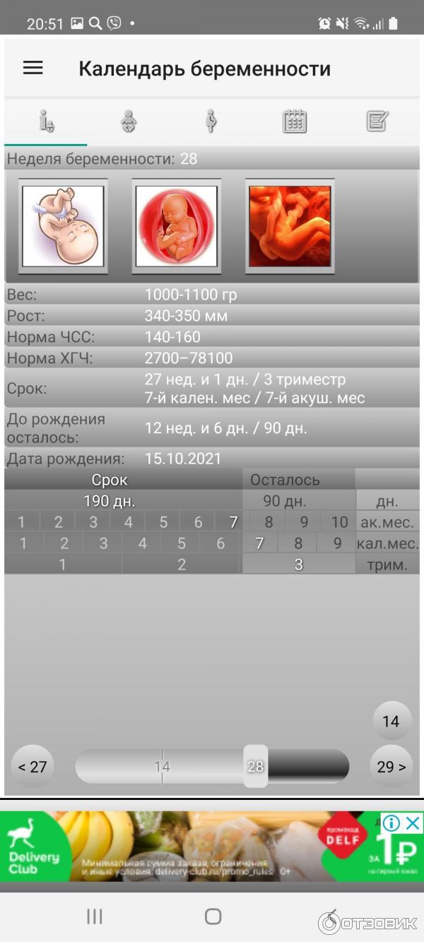 Отзыв о Календарь беременности - приложение для Android | Следим за  ьеременностью, как развивается малыш! Очень интересно
