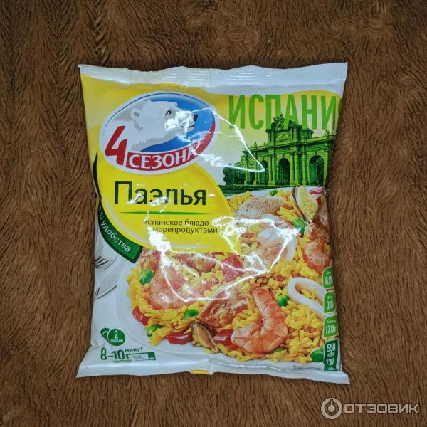 Быстрозамороженный готовый продукт 4 Сезона Паэлья с морепродуктами фото