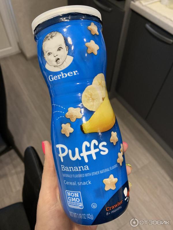 Хлопья Gerber Cereal snack PUFFS банановые фото