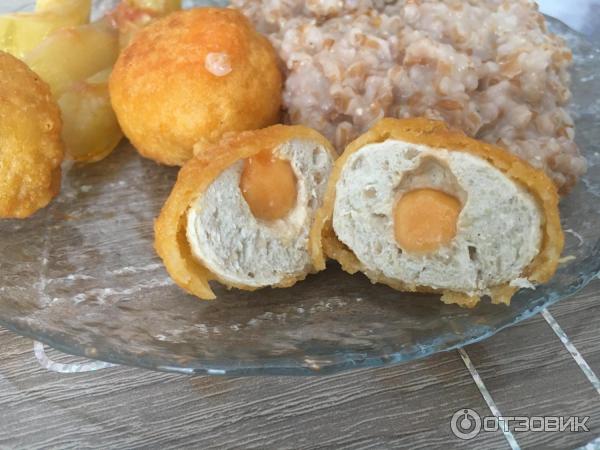 Круггетсы Мясная галерея Горячая штучка с сырным соусом фото