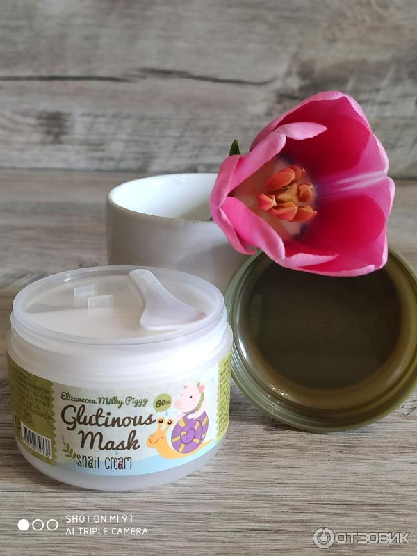 Крем-маска для лица Elizavecca Milky Piggy Glutinous Mask 80% Snail Cream фото