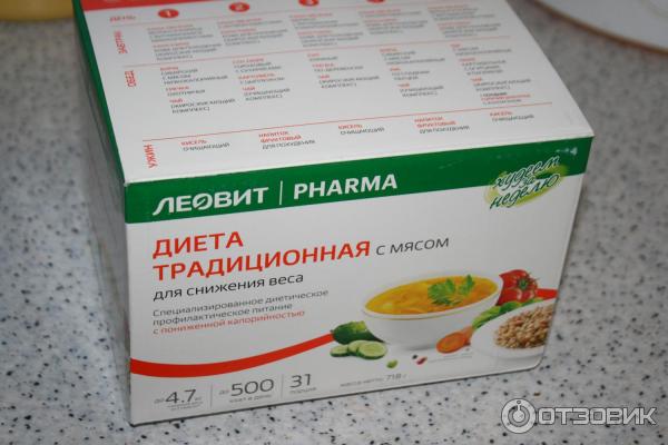 Программа питания Леовит Худеем за неделю Традиционное меню с мясом фото