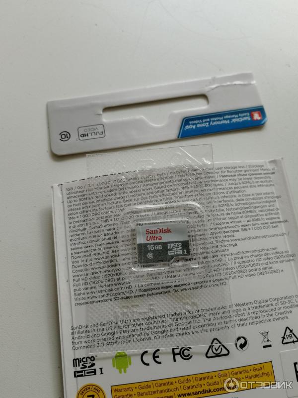 Карта памяти SanDisk Ultra microSDHC 16Gb Class10 UHS-I фото