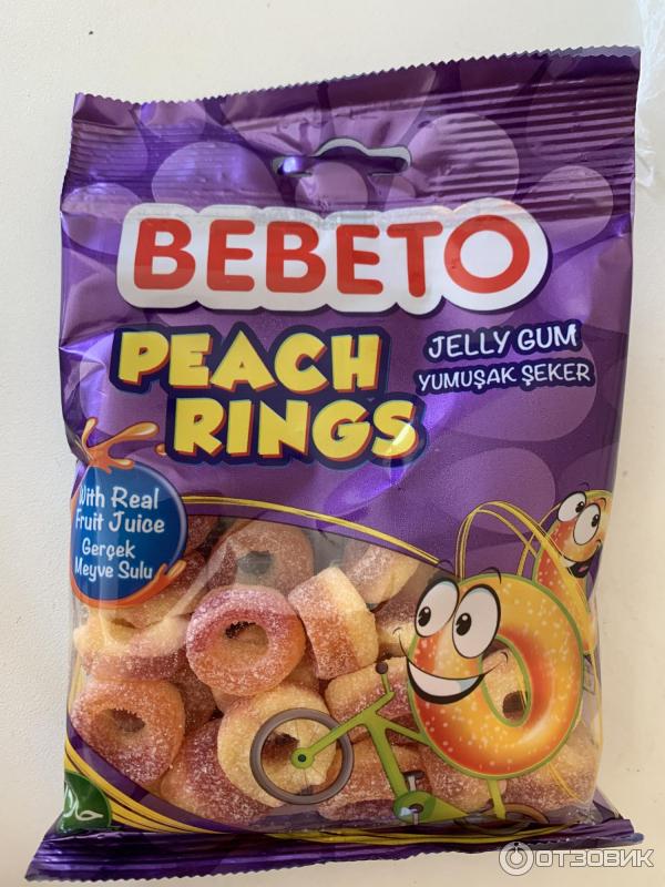 Жевательный мармелад Bebeto Peach Rings фото