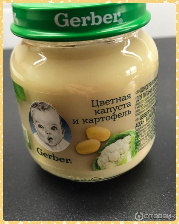 Детское пюре Gerber цветная капуста и картофель фото