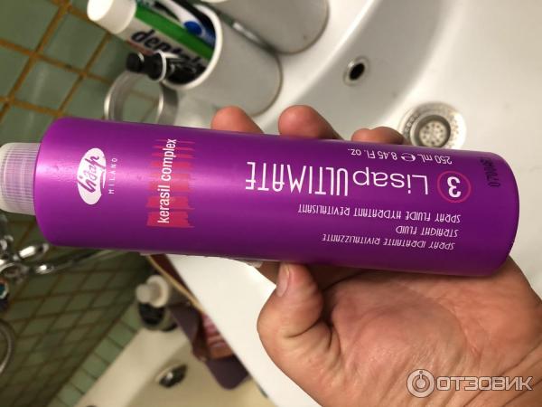 Разглаживающий флюид Lisap Ultimate Straight Fluid с функцией термозащиты волос фото