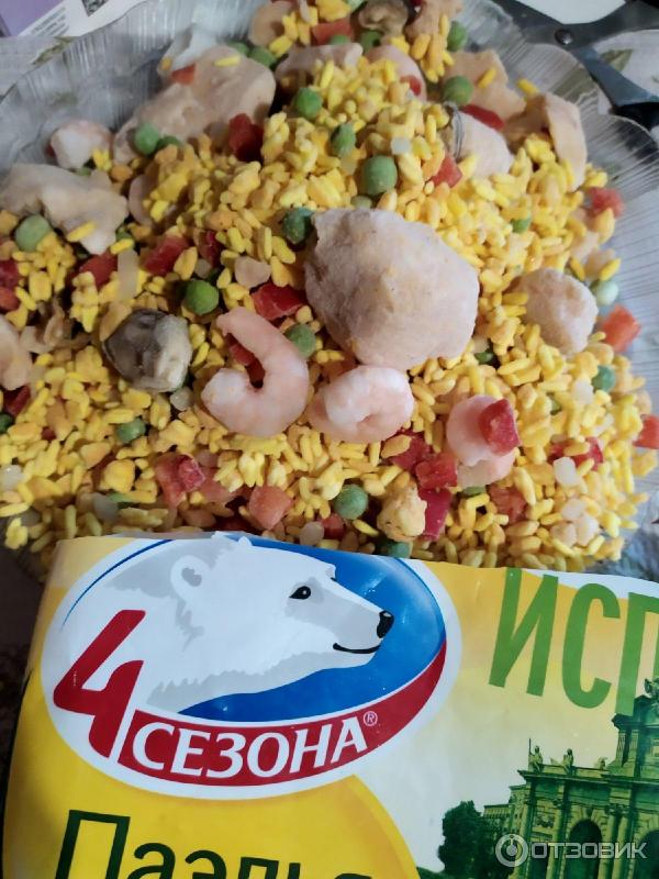 Быстрозамороженный готовый продукт 4 Сезона Паэлья с морепродуктами фото