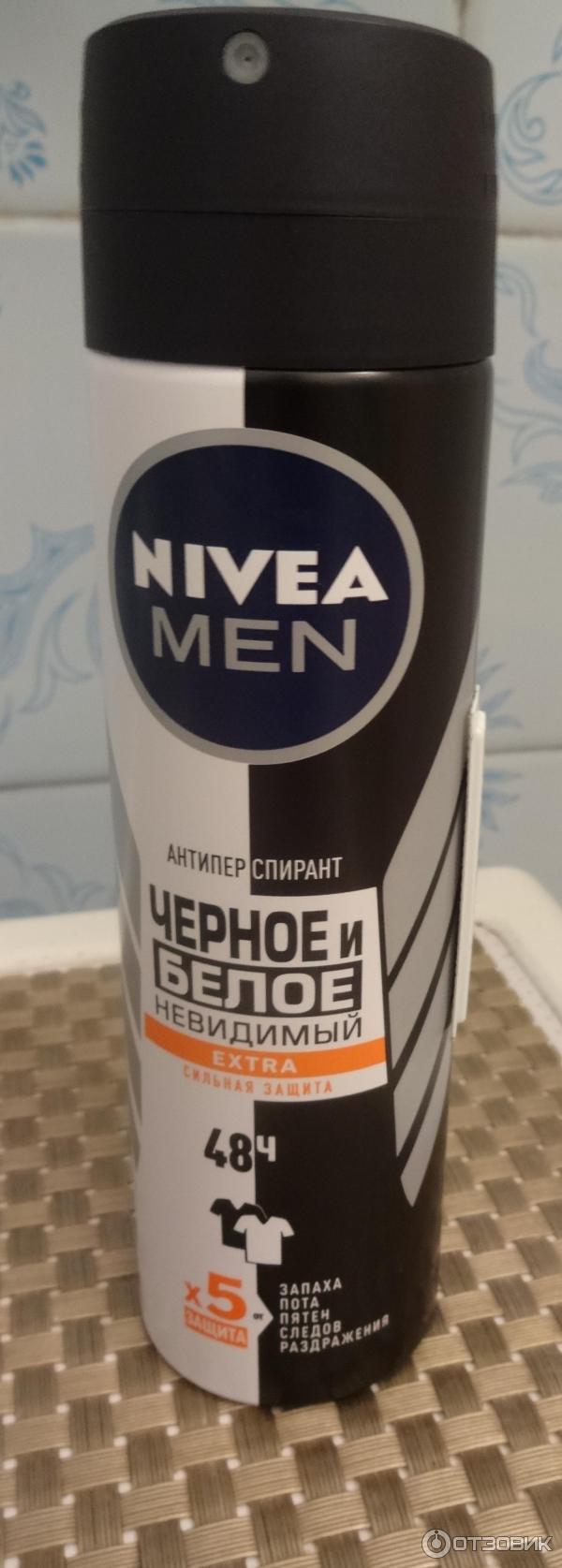 Мужской спрей-антиперспирант Nivea Черное и белое Невидимый extra фото