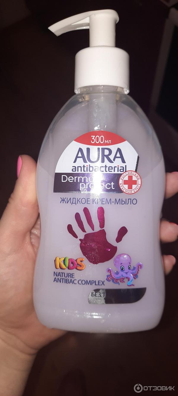 Жидкое крем-мыло Aura Antibacterial Kids фото