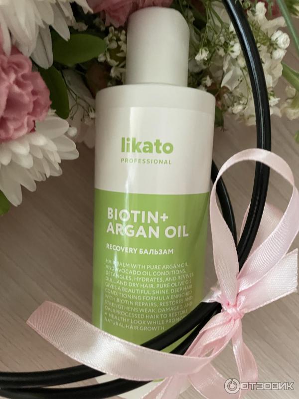 Бальзам для волос восстанавливающий Likato Biotin+argan oil фото