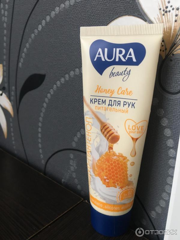 Крем для рук и ногтей Aura beauty питательный уход с экстрактом меда фото