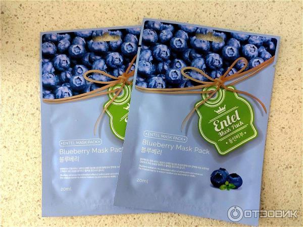 Тканевая маска для лица Entel Blueberry Mask Pack фото