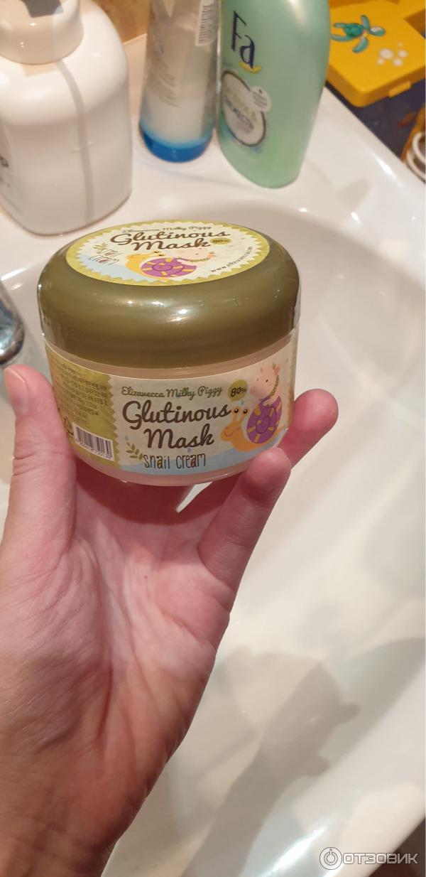 Крем-маска для лица Elizavecca Milky Piggy Glutinous Mask 80% Snail Cream фото