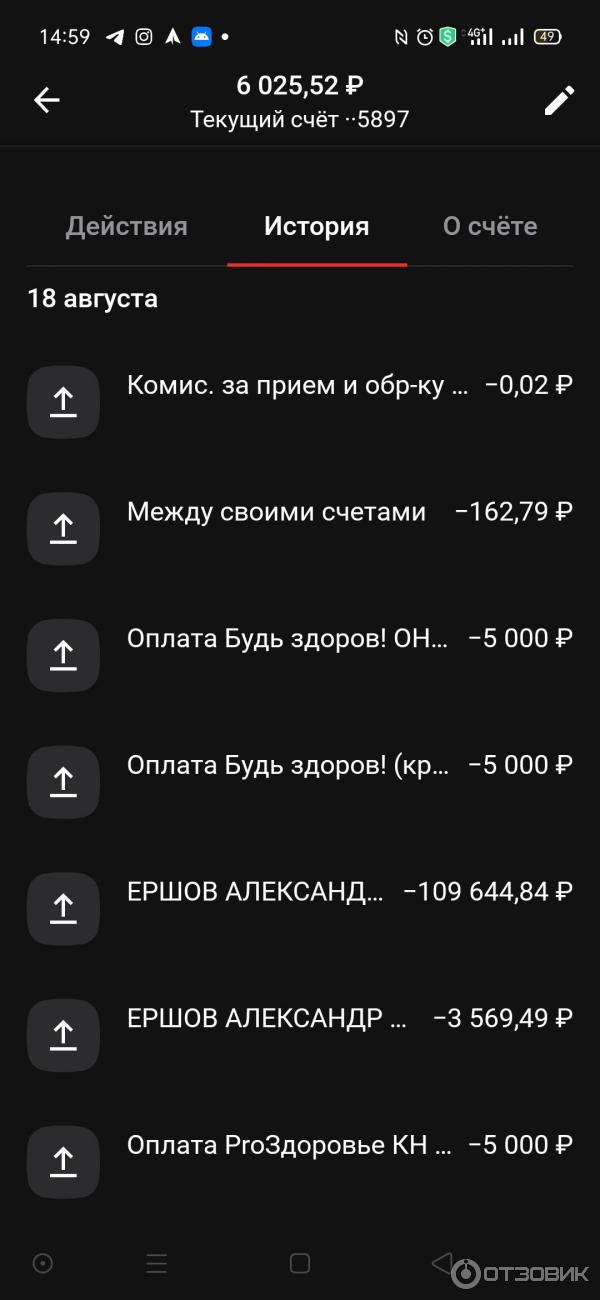СкринШот истории из приложения