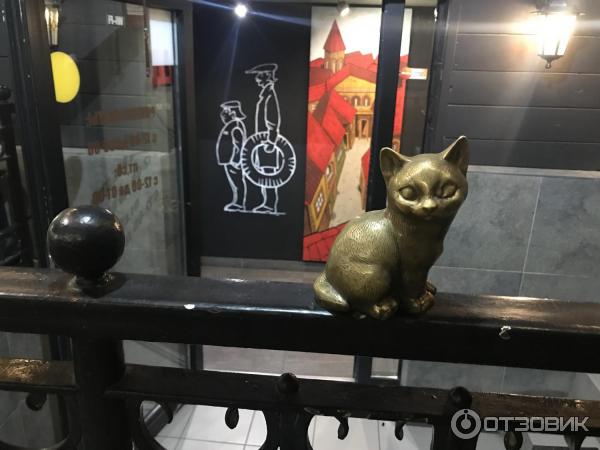 кошка на перилах
