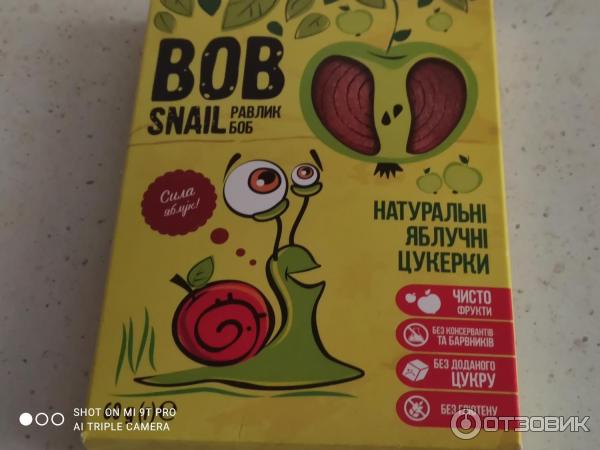 Натуральные яблочные конфеты Эко Снек Bob snail фото