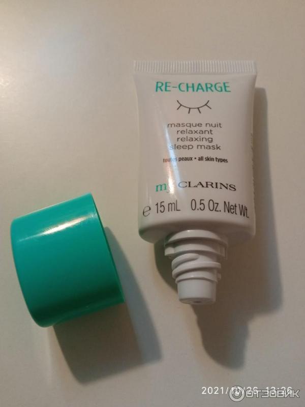 Маска для лица ночная несмываемая Clarins re-charge фото