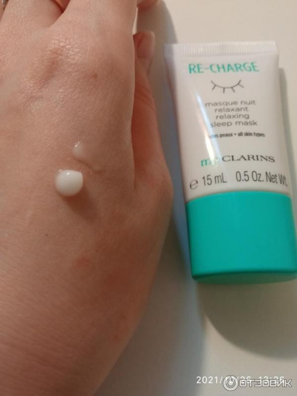 Маска для лица ночная несмываемая Clarins re-charge фото