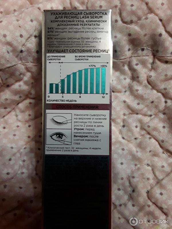 Ухаживающая сыворотка для ресниц Clinically Proven Lash Serum Loreal Paris фото