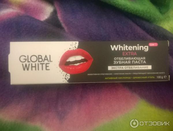 Зубная паста без фтора Global White экстраотбеливающая фото