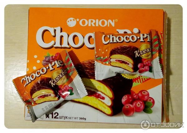 Пирожное ORION Choco pie Клюква фото